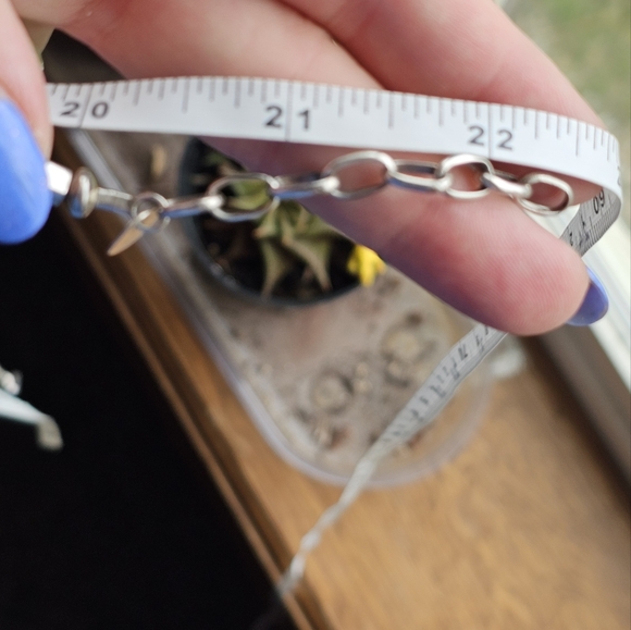 Vintage Christin Wolf sterling beaded lapis chain necklace. Measured 20 inches w - Picture 4 of 5